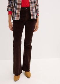 Flared broek van corduroy - bruin - maat 40 - met katoen - bonprix