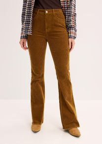 Flared broek van corduroy - bruin - maat 42 - met katoen - bonprix