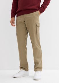 Regular fit stretch cargo thermobroek straight - groen - maat 48 - met katoen - bonprix