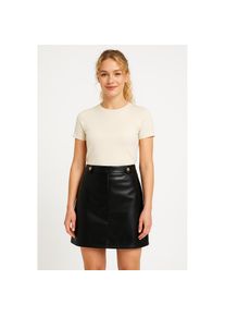 Only, Damen, Lederimitatrock &raquo;ONLISABEL HW FAUX LEATHER SKIRT PNT&laquo;, Black, S (36), Black, Minirock von Only