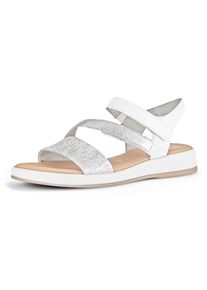 Gabor, Damen, Sandalette &raquo;RHODOS&laquo; , Sommerschuh, Sandale, Keilabsatz, in Komfort-Schuhweite G (=weit), silberfarben-wei&szlig;, 37, silberfarben-wei&szlig;, 