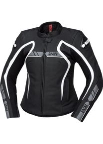 iXS RS-600 1.0 LD Sport Damen Lederjacke schwarz/grau/weiß 46 - Motorradbekleidung - Motorradjacken - Motorrad Lederjacken