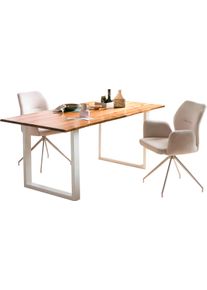 Salesfever Baumkantentisch »Tisch mit Baumkante im Naturlook« Hochwertig verarbeiteter Baumkantentisch in weiß, Größe B/H/T: 200 cm x 75 cm x 100 cm