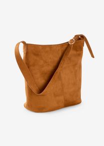 Handtasche, braun, Größe 30x30,5 cm, Veloursleder, bonprix