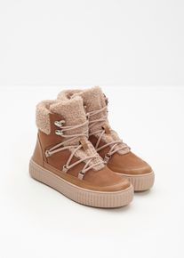 Gefütterte Schnürboots, braun, Größe 36, bonprix