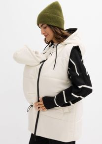 4-in-1 gefütterte Umstandsweste zum Wenden mit Trageeinsatz, beige, Größe 52, bonprix