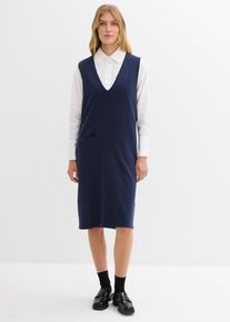 Strickkleid aus reiner Baumwolle, blau, Größe 48/50 (XL), mit Baumwolle, bonprix