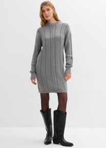 Strickkleid aus reiner Baumwolle, grau, Größe 44/46 (L), 100% Baumwolle, bonprix