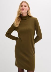 Shirtkleid aus schwerer elastischer Ripp-Qualit&auml;t, gr&uuml;n, Gr&ouml;&szlig;e 40/42 (M), 100% Baumwolle, bonprix