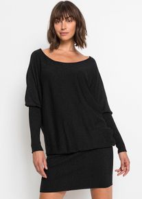Strickkleid aus fließendem Viskose-Mix, schwarz, Größe 48/50 (XL), bonprix