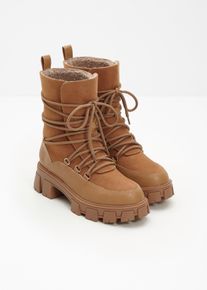 Gef&uuml;tterte Schn&uuml;rboots, braun, Gr&ouml;&szlig;e 42, bonprix