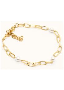 Firetti Enkelkettinkje Sieraad cadeau sieraad cadeau Made in Germany - met kristal parel dames enkelkettinkjes goud(kleur)