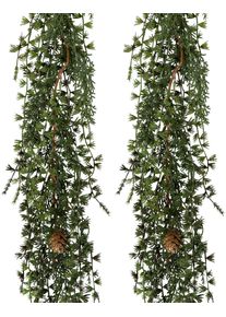 Creativ deco Winterse kunstplant Kerst versiering Rank in een set van 2, lengte 125 cm (set, 2 stuks) kunstplanten groen