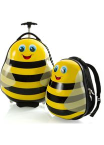 Heys Kinderkoffer Travel Tots, 46 cm, hommel Heys x Joachim Llambi kindertrolley kinder reisbagage (set, 2 stuks) kinderen sets geel