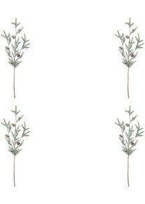 Creativ green Winterse kunstplant Kerst versiering Mini-ficht tak in besneeuwde look, 4-delige set (4 stuks) kunstplanten groen