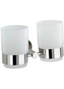 Wenko Poetsbeker Bosio van gesatineerd glas (2 stuks) kleine opbergers zilver(kleur)