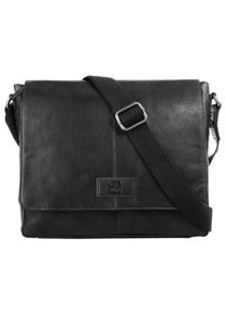 Bodenschatz Schoudertas echt leder unisex tassen maat Onesize zwart