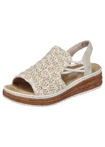 Rieker Sleehaksandaaltjes met zij-elastieken voor goede pasvorm dames sandalen met sleehak maat 40 beige