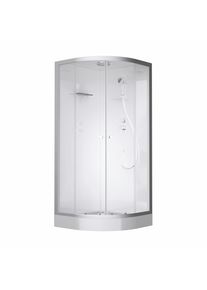 MARWELL Complete douche Silver Round inclusief kranen douchecabines wit