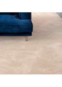 ANDIAMO Tapijt Levin, velours, Made in Belgium Effen kleuren, breedte 400 cm of 500 cm, zachte kwaliteit (1 stuk) wonen beige