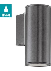 Eglo Wandlamp Riga Wand-/Plafondlamp, L6,5 x H15 x AL9,5 cm, 1X2,8W incl. wandlampen grijs