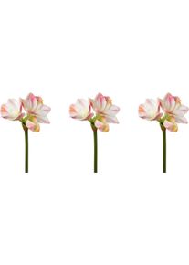 Creativ green Winterse kunstplant Kerst versiering Real-Touch-bloemen, 3-delige set (3 stuks) kunstplanten roze