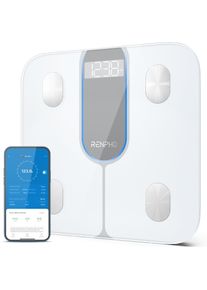 Renpho Lichaamsanalyser Weegschaal Elis 1C Smart Body Scale A033 Slimme lichaamsanalyse weegschaal met 13 essentiële lichaamsmetingen weegschalen wit