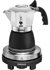 Rommelsbacher Enkele kookplaat Cadeau-Set: Originele Bialetti Moka Pot Brikka + Reiskookplaat kookplaten zwart