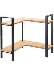 Wenko Keukenrek Model Lou 2 planken van bamboe, staand keukenhoekrek voor het werkblad (1 stuk) keukenrekjes zwart