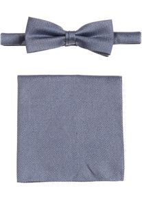 MONTI Vlinderdasje (set, 2-delig) zuivere zijde, vlinderdas met bijpassende pochet (Set van 2) heren stropdassen blauw