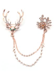 Firetti Broche Sieraad cadeau speldjuweel schakelkette parel, hert, boom dames broches goud(kleur)