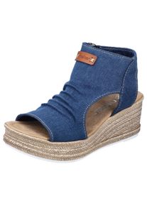 Rieker Schachtsandalen , wedge sandal, zomerschoen, plateauzool, in vegan uitvoering dames sandalen met schacht maat 40 blauw