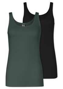 Schiesser Hemd Modal Essentials Single jersey, temperatuurregulerend, ronde halslijn (Set van 2) dames onderhemden maat 46 zwart