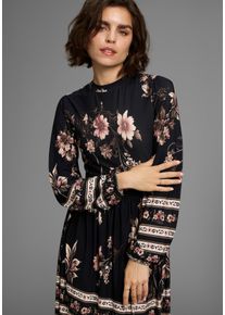 Laura Scott Jerseyjurk gebloemd design, van single jersey - nieuwe collectie dames jerseyjurken maat 48 zwart