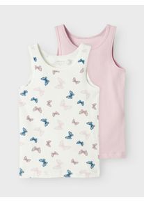 name it Hemd NMFTANK TOP 2P JET STREAM BUTTERFLY NOOS (set, 2 stuks) meisjes ondergoed maat 86 blauw