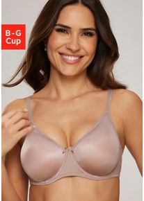 Nuance Minimizer-bh met beugel en naadloze cups van glanzend materiaal, basic dames minimizer bh's maat B bruin