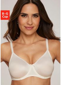 Nuance Minimizer-bh met beugel en naadloze cups van glanzend materiaal, basic dames minimizer bh's maat B beige