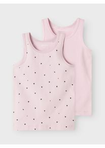 name it Hemd NMFTANK TOP 2P WINSOME HEARTS NOOS (set, 2 stuks) meisjes ondergoed maat 110 paars