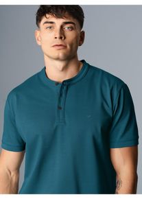 TRIGEMA Poloshirt TRIGEMA poloshirt met staande kraag (1-delig) heren t-shirts maat L blauw