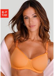 Nuance Minimizer-bh met beugel & lichte spacer-cups, met speelse kanten bandjes dames minimizer bh's maat C oranje