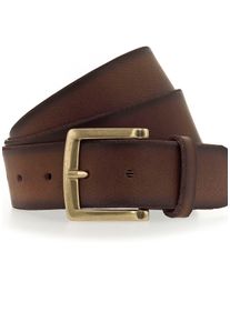 Mustang Leren riem met grafische embossing versierd, vintage-look, 4 cm heren riemen maat 80 bruin
