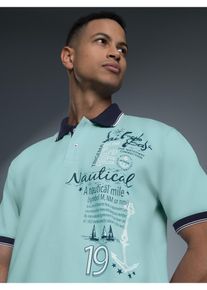TRIGEMA Poloshirt TRIGEMA poloshirt met maritiem printmotief (1-delig) heren t-shirts maat M blauw