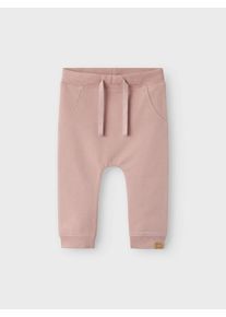 name it Sweatbroek NBNTAKKI voor meisjes en jongens met trekkoord effen, casual, regular fit, katoenmix, sweatstof kinderen broeken maat 62 roze