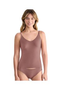 Sloggi Hemd ZERO Feel 2.0 smalle bandjes, v-hals, zacht, zonder beugel dames bodyshaping maat L bruin