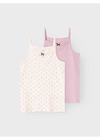 name it Hemd NKFSTRAP TOP 2P BUTTERCREAM FLORAL NOOS (set, 2 stuks) meisjes ondermode maat 116 multicolor