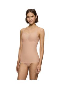 Triumph Bh-hemd Shape Smart Bra-Shirt gladmakend, zonder beugel, diepe v-hals met mesh-details dames minimizer bh's maat 1 bruin