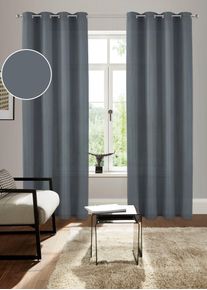 Bruno Banani Gordijn Lagan set van 2, geweven, microvezel, verschillende maten, effen kleur, bestseller (2 stuks) kant & klaar gordijnen maat 1 grijs