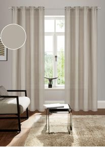 Bruno Banani Gordijn Lagan set van 2, geweven, microvezel, verschillende maten, effen kleur, bestseller (2 stuks) kant & klaar gordijnen maat 1 bruin