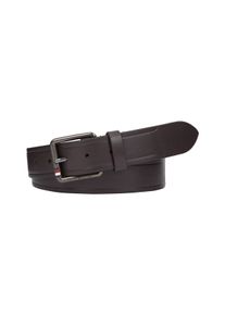 Tommy Hilfiger Leren riem CASUAL 3.5 met metalen label op de sluiting heren riemen maat 85 bruin