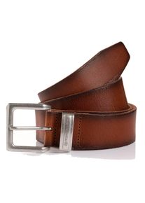 Tom Tailor Leren riem TTJACOB Lichte oppervlakkenerving heren riemen maat 105 bruin